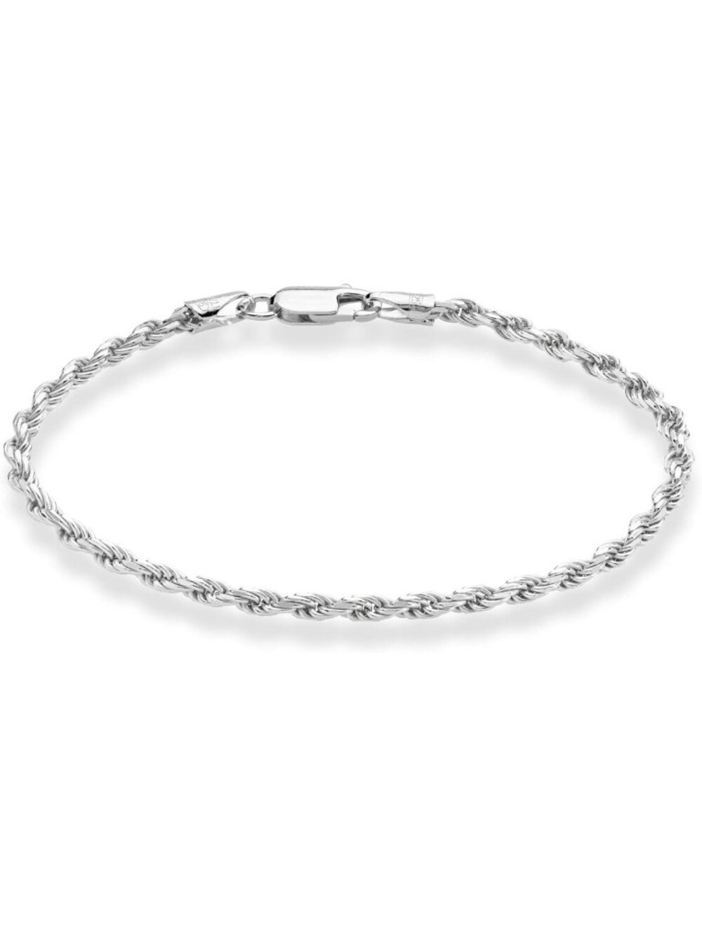 Sterling Silver 925 Rope Bracelet for Women & Men, Adjustable 2mm/3mm Design